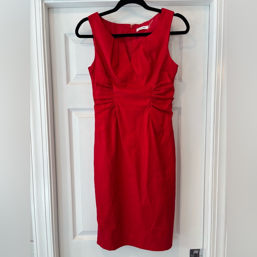 Calvin Klein Red Sheath Dress